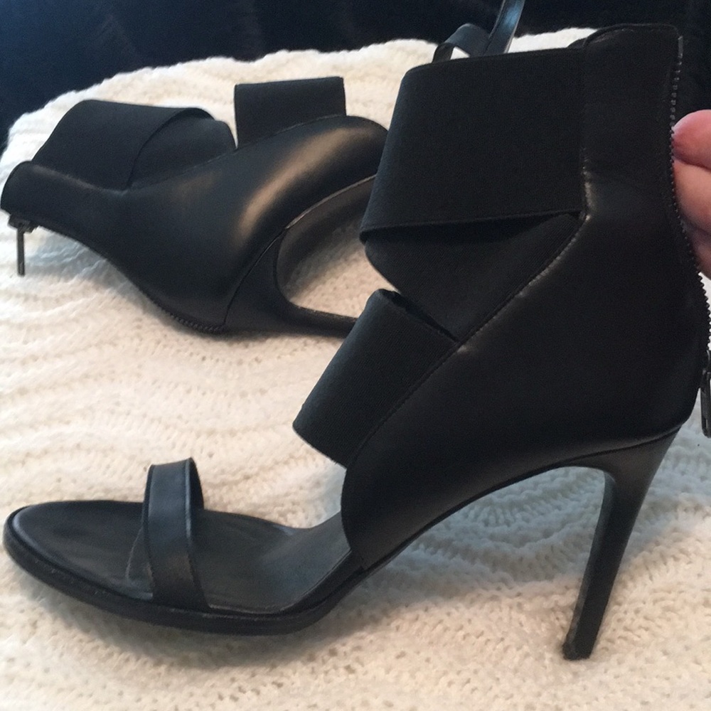 Helmut Lang Leather Designer heels box & dust bag